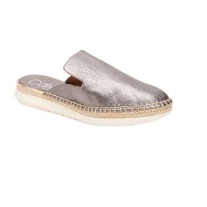 CALVIN KLEIN VERIE Espadrille metallic bronze mules slip ons women’s size 9.5